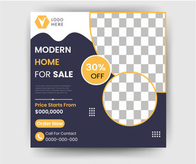 Luxury home social media post design. Vector illustration design.