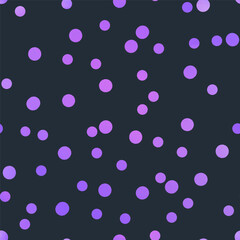 Purple Polka Dot Bubbles on Dark Seamless