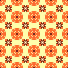 Folk art floral seamless repeat pattern