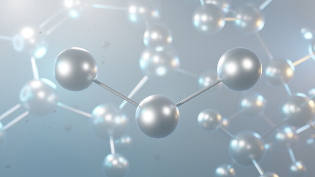 copper(ii) chloride molecular structure, 3d model molecule, cupric chloride, structural chemical formula view from a microscope