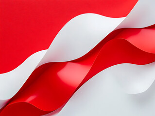Curve wave shape pattern on red white color tone illustration wallpaper background