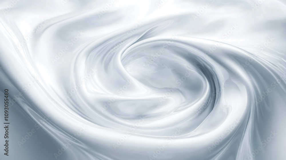 Poster elegant white silk fabric swirling in intricate patterns, showcasing softness and texture in a well-