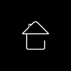 Home symbol, Home sign icon isolated on black background.