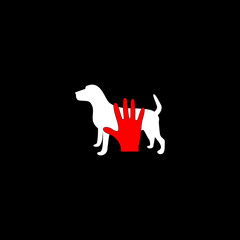 Stop animal cruelty icon isolated on black background.