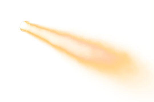 Golden spotlight beam cutting through misty atmosphere. transparent png