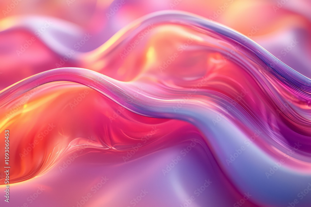 Aufkleber A mesmerizing abstract composition of gradient glass curves, glowing softly with blurred edges and vibrant transitions,