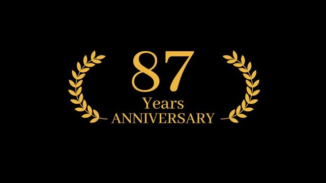 87 Years Anniversary Laurel wreath Animation