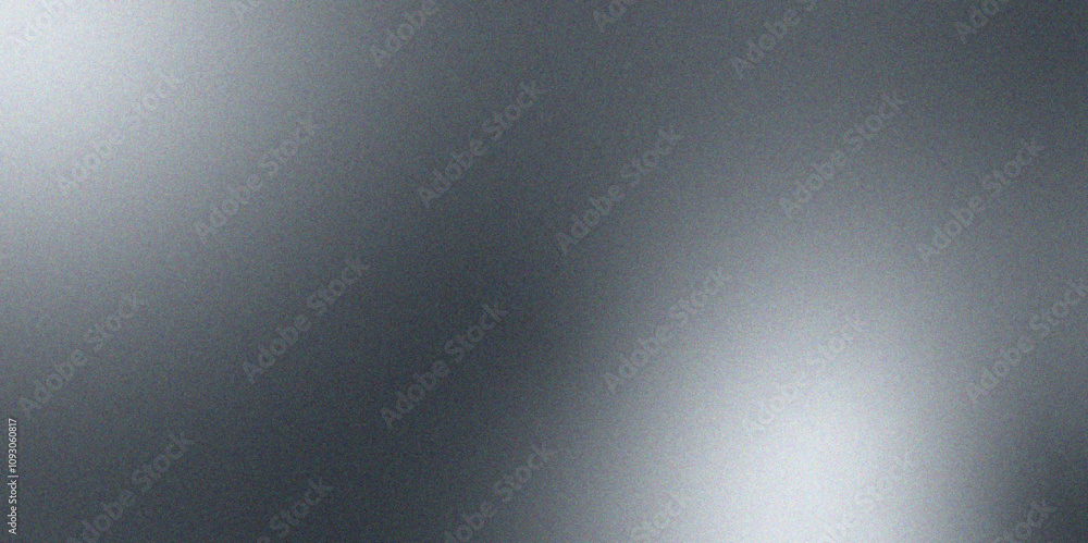 Poster retro gradient grunge background with noise. silver metal texture background chromium. black and gre