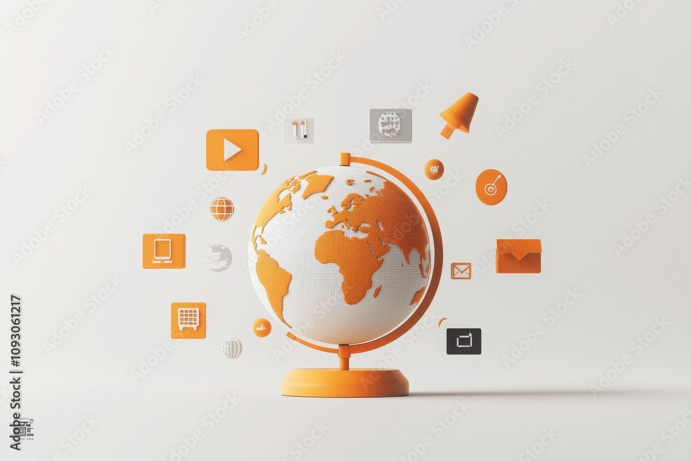 Poster global educational innovation virtual globe integration modern digital classrooms interactive learni