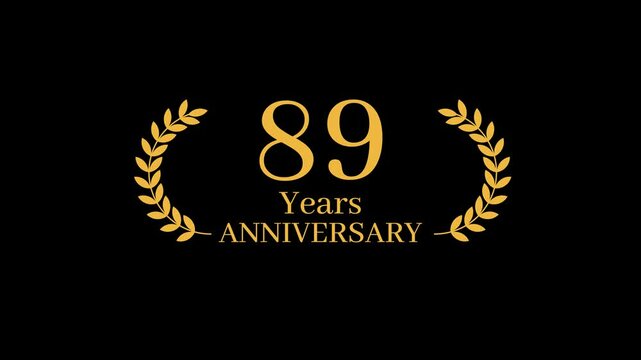 89 Years Anniversary Laurel wreath Animation