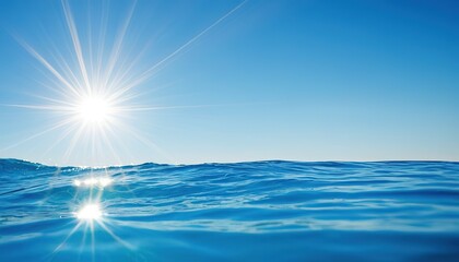 Obraz premium Deep blue ocean with path of light shining through 66594