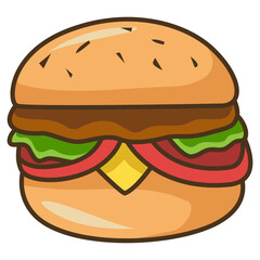 Hamburger isolated on white background