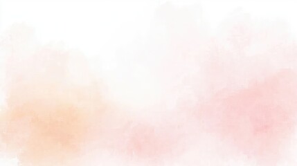 Fototapeta premium Light Pink Watercolor Background with Soft Pastel Colors, Light Orange and Peach Gradient, Vector Illustration, Flat Design, Minimalist Style, Simple Details, White Space at Top, High Resolution Defin