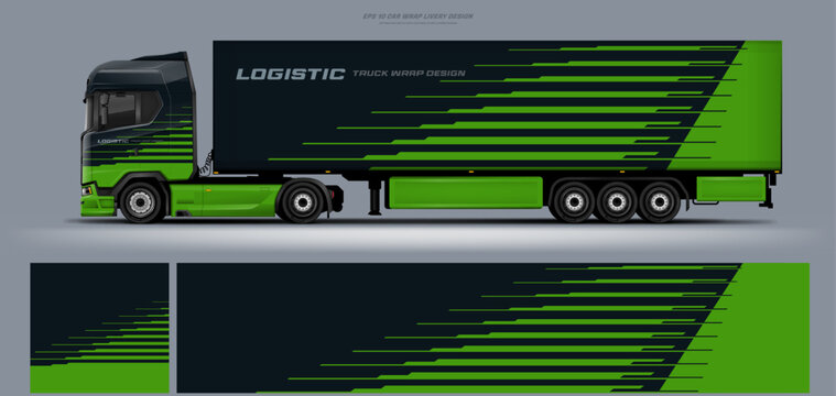 truck and trailer wrap livery design. vector file printing below