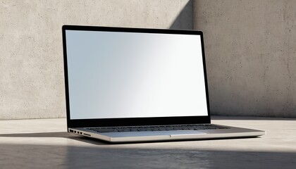 Fototapeta premium Laptop computer with blank screen on isolated white background with clipping path 985