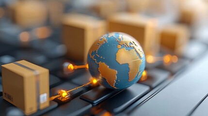 Global shipping innovations smart contract nodes enhancing e-commerce logistics digital landscape 3d visualization technology insights