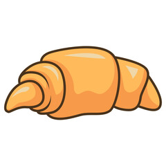 Croissant pastry on white background