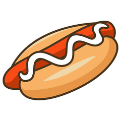 Hot dog on white background