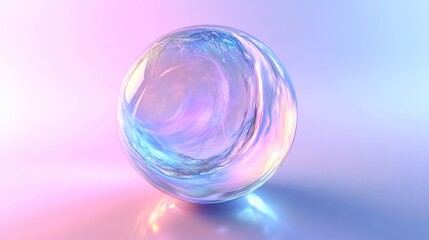 Abstract rotating sphere with shifting holographic textures, rendered seamlessly in 4K with vibrant tones