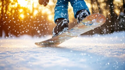 Snowboarding Adventure on a Warm Afternoon