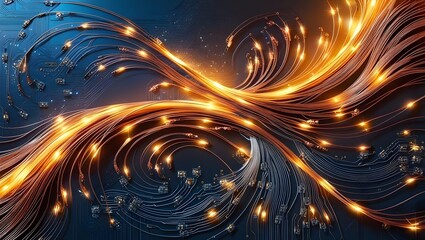 abstract background with glowing circles