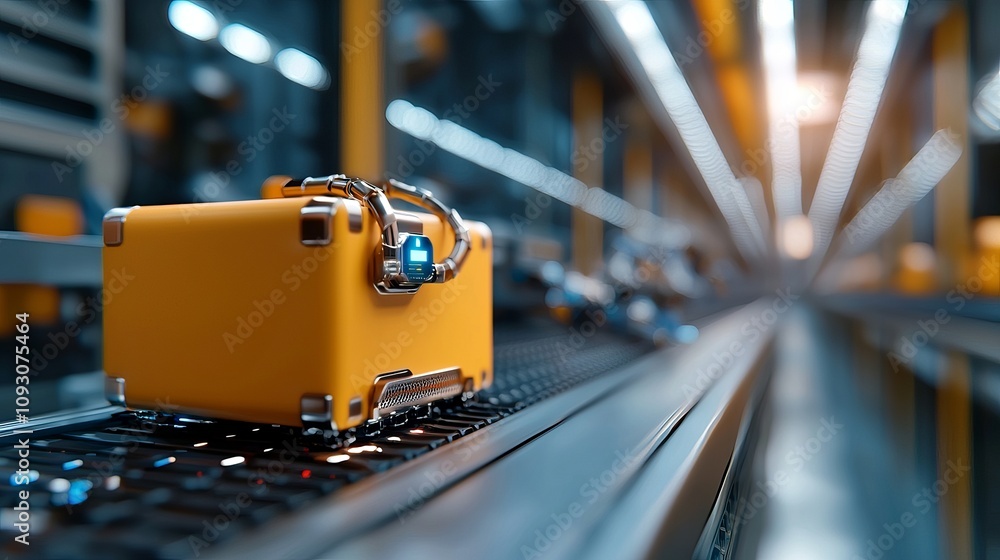 Aufkleber robotic logistics systems in an underground facility automated transport high-tech environment strea