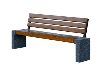 park bench Isolated on white background