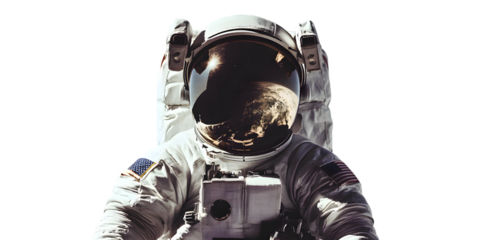 Astronaut in space suit isolated on transparent background