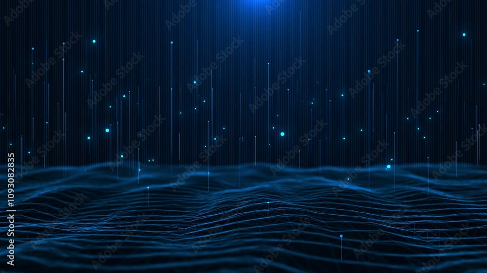 Poster business corporate particles technology clean presentation broadcast background. cyber space big dat