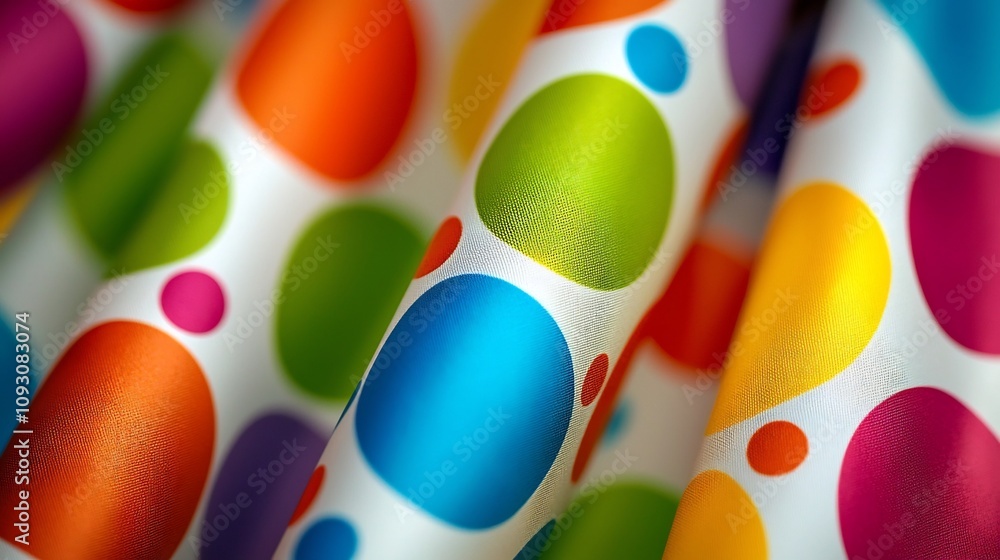 Poster vibrant and playful polka dot pattern in a spectrum of bright contrasting colors creating a lively f