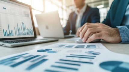 Business analysis meeting office space digital presentation collaborative environment professional viewpoint data-driven insights