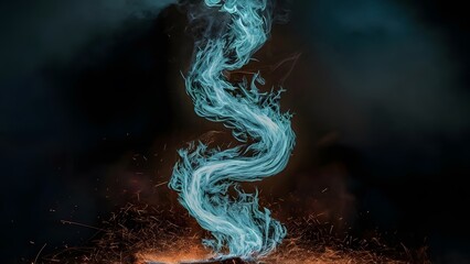 Neon Blue Fire Tornado