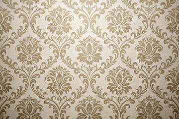 Damask seamless wallpaper background, ornate decorations, luxurious fabric texture, sophisticated atmosphere