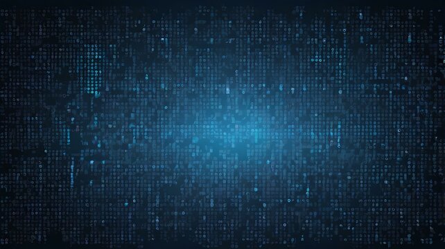 Blue Tech Finance Fintech Background Abstract Pixel Pattern. Technology Backgroud.  Science Vector Background