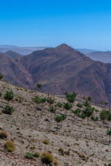 Mountainous scenery of Morocco in the southeast of the High Atlas