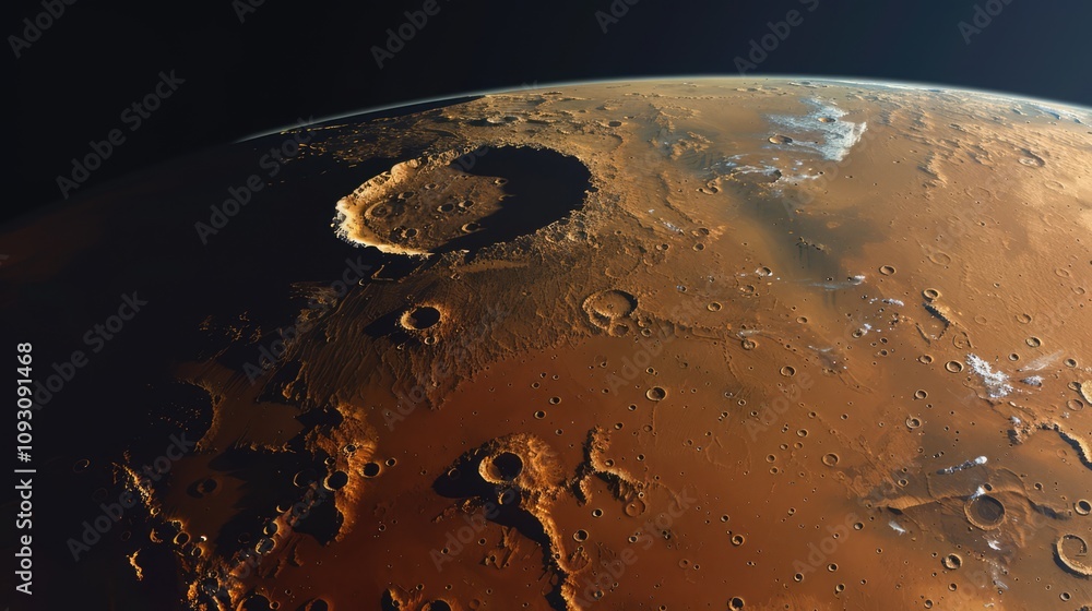 Wall mural planet mars viewed from space