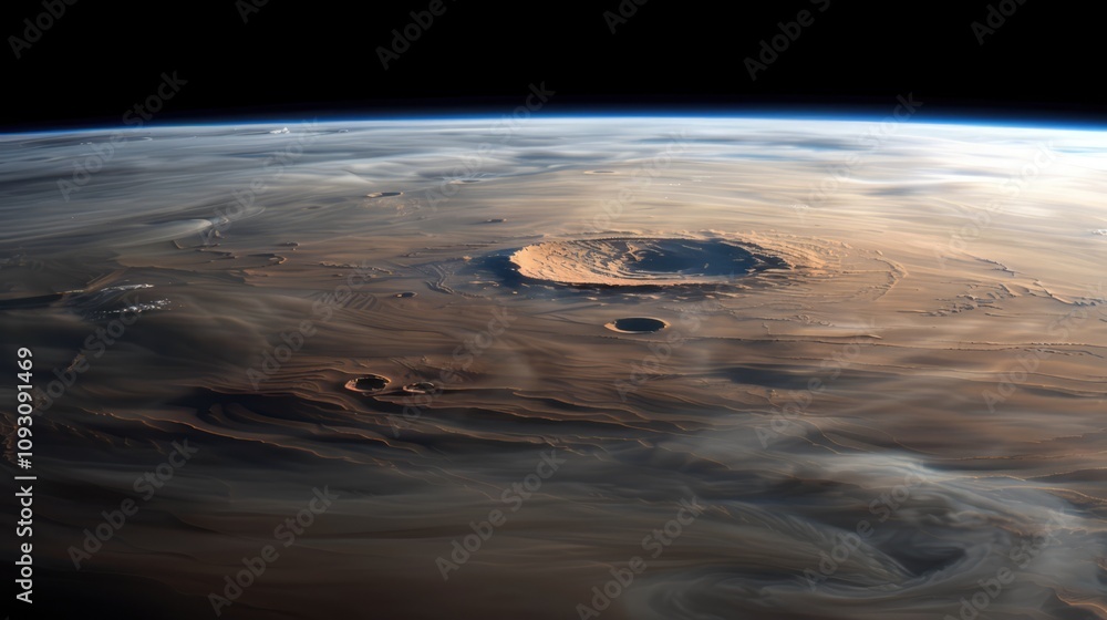 Wall mural planet mars viewed from space