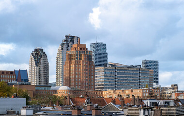 Fototapeta premium The Hague Den Haag Netherlands Holland Street cityscape Ordinary Sun Old Building