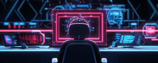 Obraz premium Advanced anti-tracking technology workshop modern office digital content futuristic environment dynamic viewpoint innovation insights