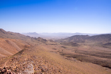 Mountainous scenery of Morocco in the southeast of the High Atlas