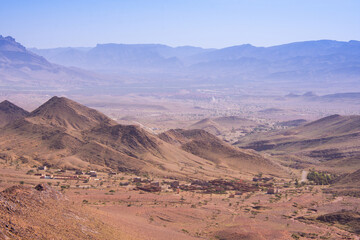 Mountainous scenery of Morocco in the southeast of the High Atlas