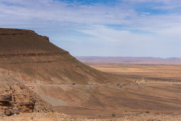 Mountainous scenery of Morocco in the southeast of the High Atlas