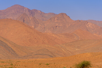 Mountainous scenery of Morocco in the center of the Anti Atlas