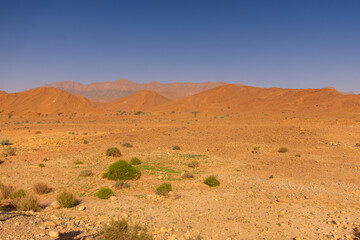 Mountainous scenery of Morocco in the center of the Anti Atlas