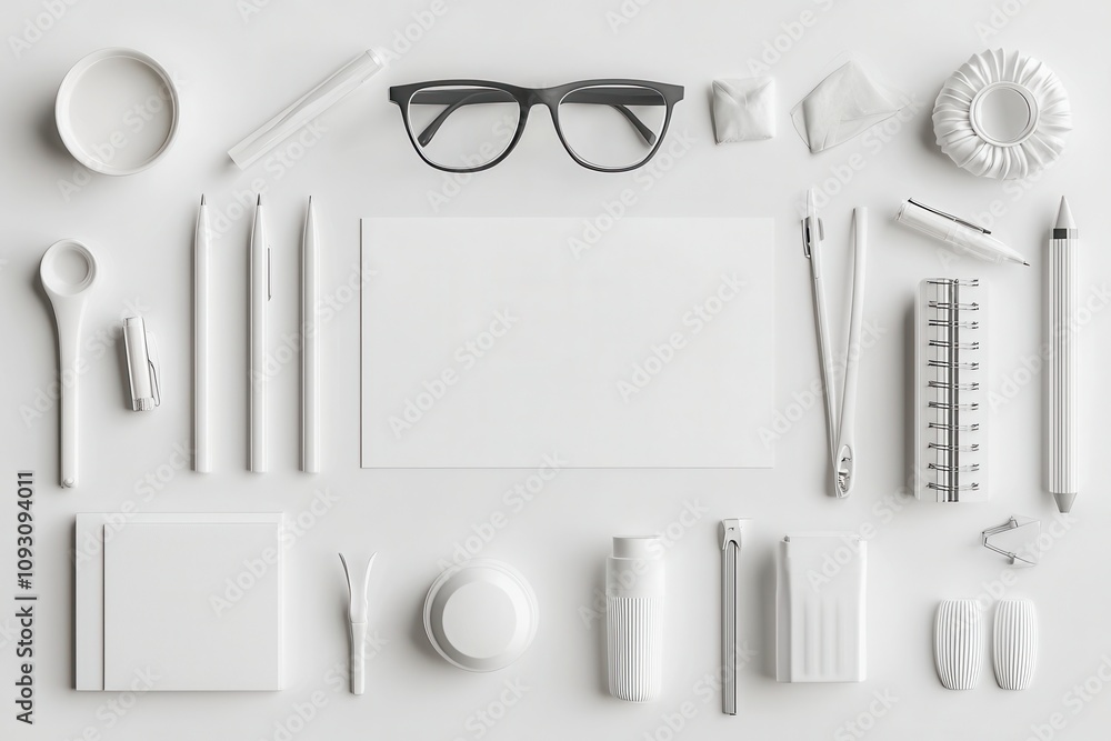 Poster abstract virtual education tools minimalistic workspace creative content display modern environment 
