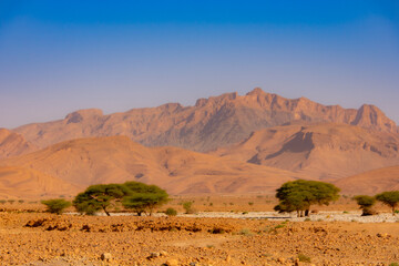 Mountainous scenery of Morocco in the center of the Anti Atlas