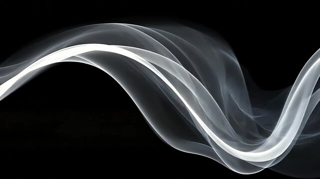 Abstract silver wave on black background, digital art, futuristic design, modern design.