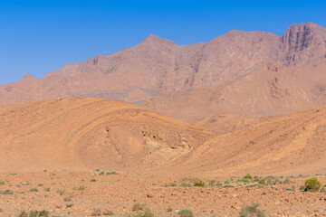 Mountainous scenery of Morocco in the center of the Anti Atlas