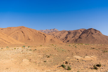 Mountainous scenery of Morocco in the center of the Anti Atlas