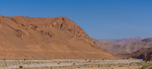 Mountainous scenery of Morocco in the center of the Anti Atlas